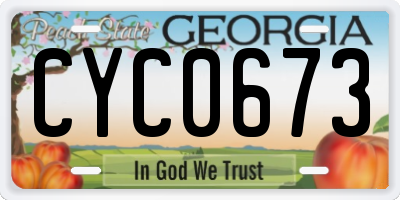 GA license plate CYC0673
