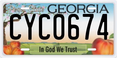 GA license plate CYC0674