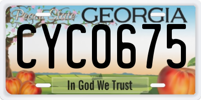 GA license plate CYC0675