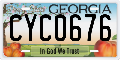 GA license plate CYC0676