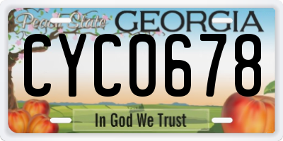 GA license plate CYC0678