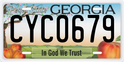 GA license plate CYC0679