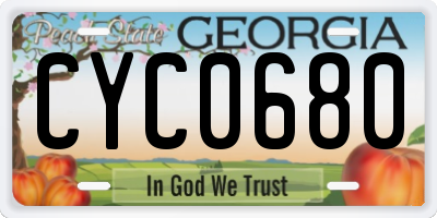 GA license plate CYC0680