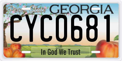 GA license plate CYC0681