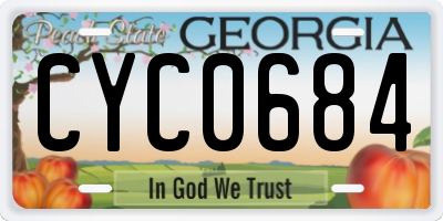 GA license plate CYC0684