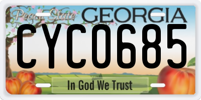 GA license plate CYC0685