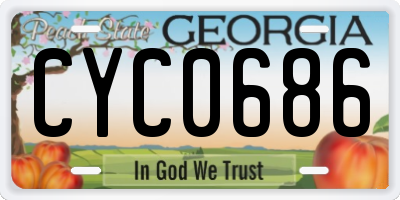 GA license plate CYC0686