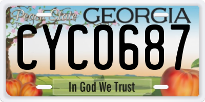 GA license plate CYC0687