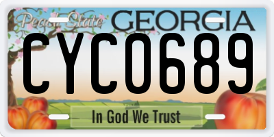 GA license plate CYC0689