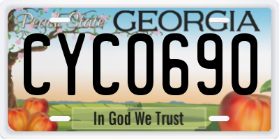 GA license plate CYC0690