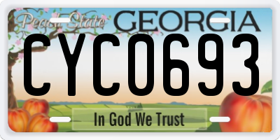 GA license plate CYC0693