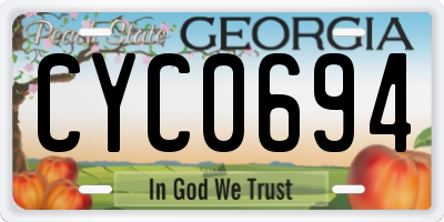 GA license plate CYC0694