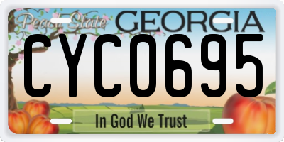 GA license plate CYC0695