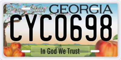 GA license plate CYC0698