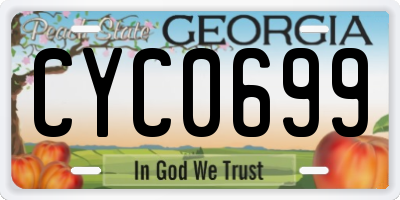 GA license plate CYC0699