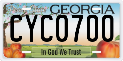 GA license plate CYC0700