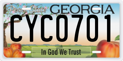 GA license plate CYC0701
