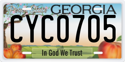 GA license plate CYC0705
