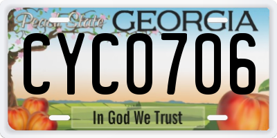 GA license plate CYC0706