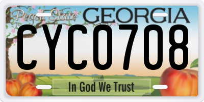 GA license plate CYC0708