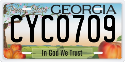 GA license plate CYC0709