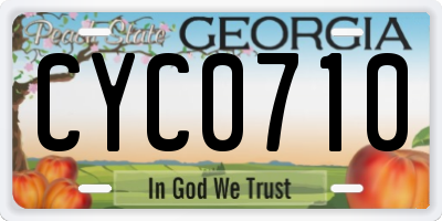 GA license plate CYC0710