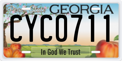 GA license plate CYC0711