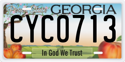 GA license plate CYC0713