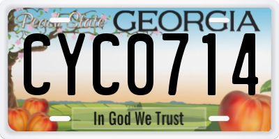 GA license plate CYC0714