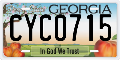 GA license plate CYC0715