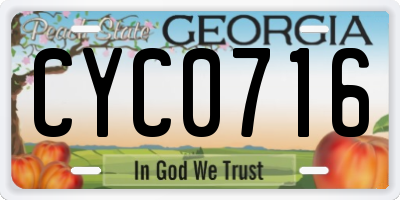 GA license plate CYC0716