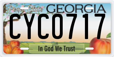 GA license plate CYC0717