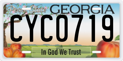 GA license plate CYC0719