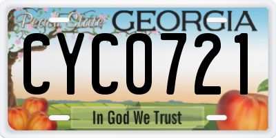 GA license plate CYC0721