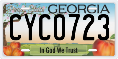 GA license plate CYC0723