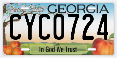 GA license plate CYC0724