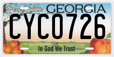 GA license plate CYC0726