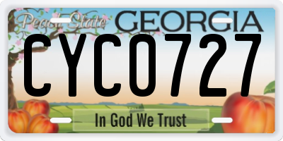 GA license plate CYC0727