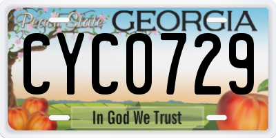 GA license plate CYC0729