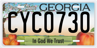 GA license plate CYC0730