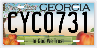 GA license plate CYC0731