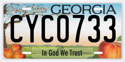 GA license plate CYC0733
