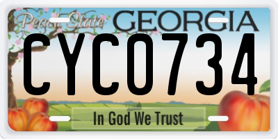 GA license plate CYC0734