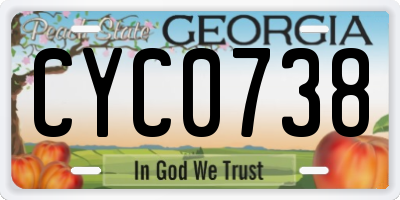 GA license plate CYC0738