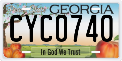 GA license plate CYC0740