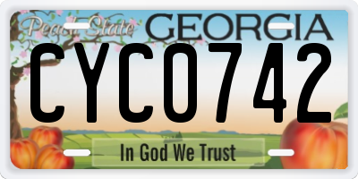 GA license plate CYC0742