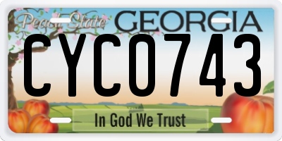 GA license plate CYC0743