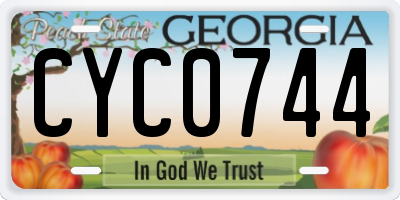 GA license plate CYC0744