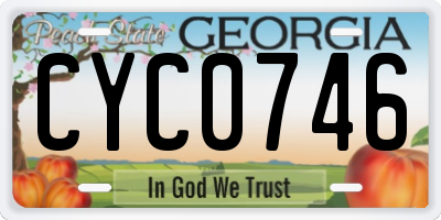 GA license plate CYC0746