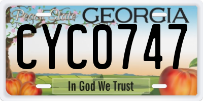 GA license plate CYC0747